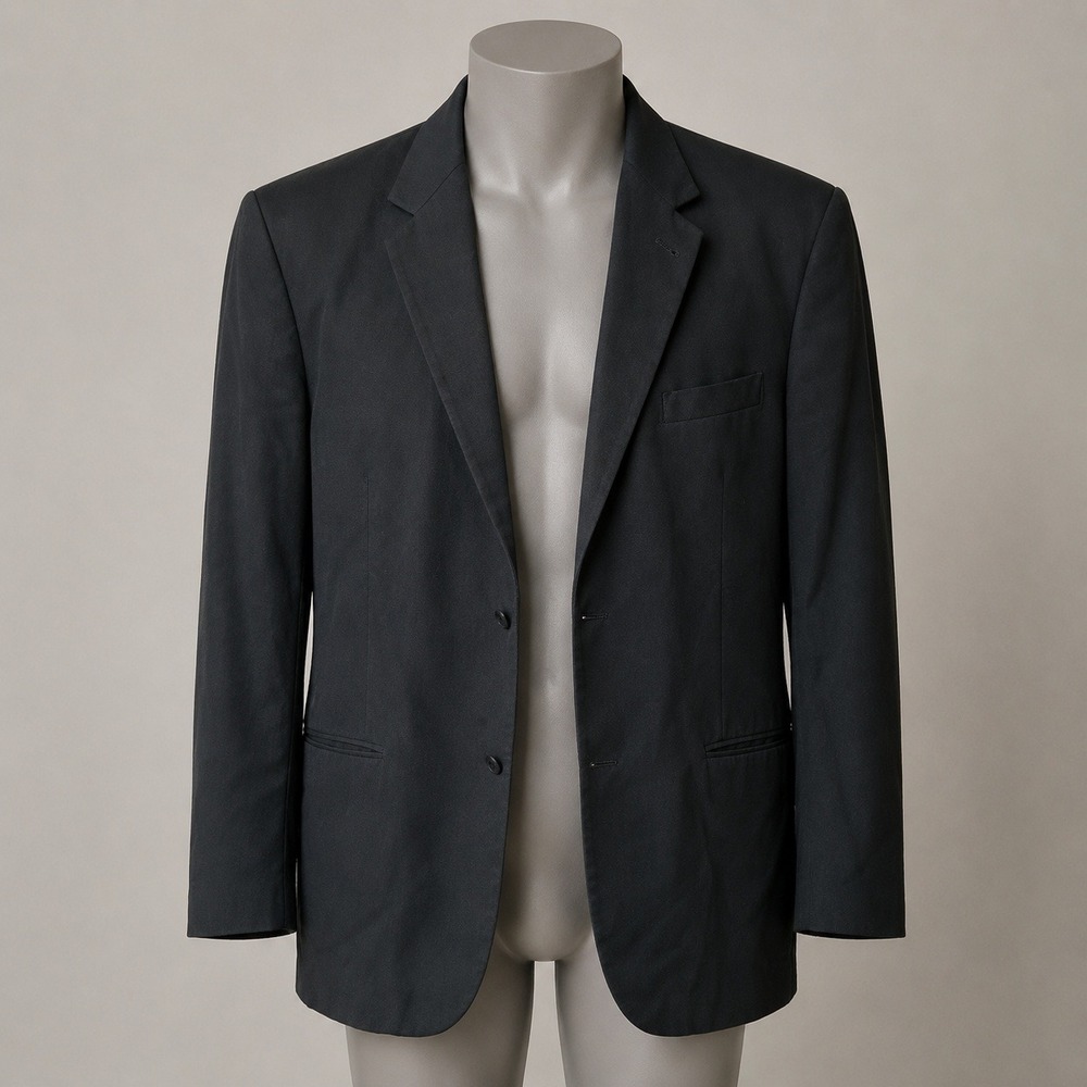 Kenneth Cole Jacket Size 46L New York Mens 46L Black 3 Button Blazer Suit